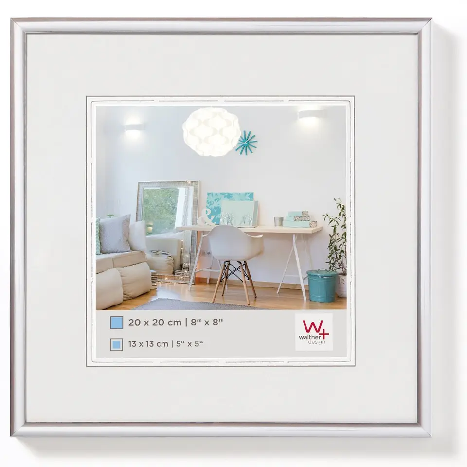 Walther Design Bilderrahmen Silber 30 x 30 cm Kunststoffrahmen