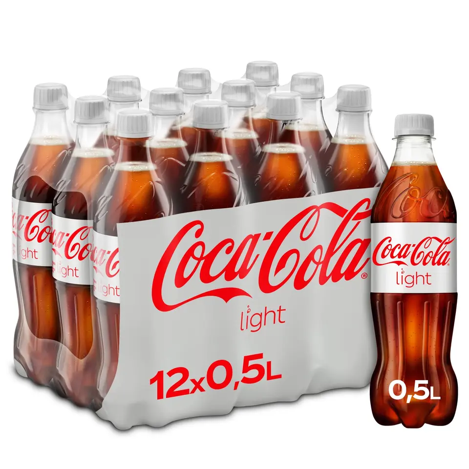Coca-Cola Light - koffeinhaltiges Erfrischungsgetränk in 12 x 500 ml Flaschen, ohne Zucker und Kalorien