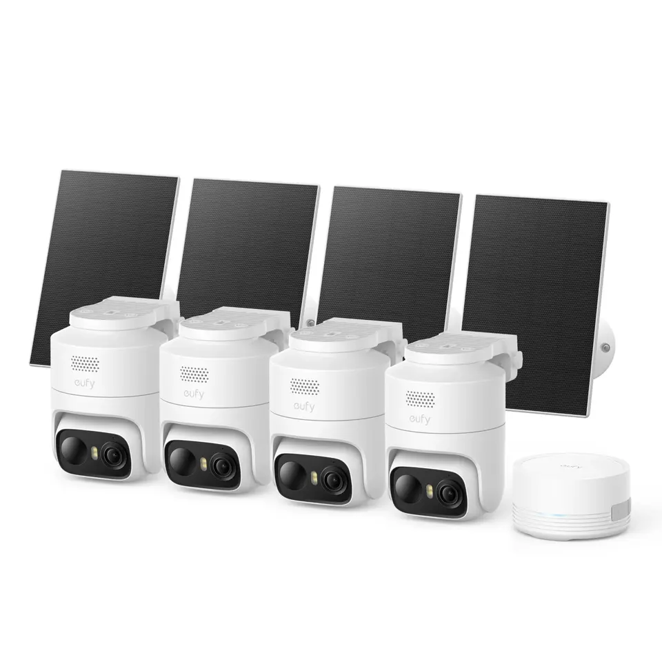 eufyCam C37 4-Kamera-Set Überwachungskameras für draußen mit Farbnachtsicht und Solarbetrieb