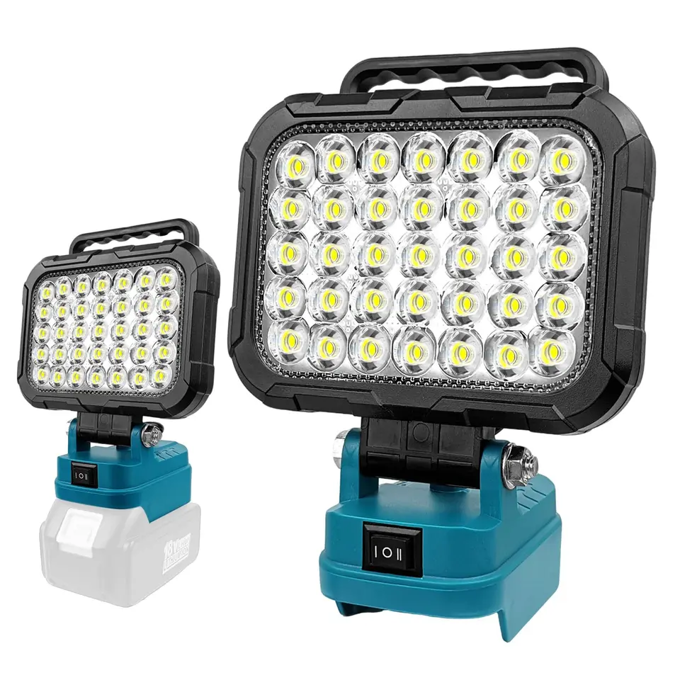 LED Akku Lampe für Makita 14.4V-18V LXT (Kein Akku) - 105W Baustellenlampe mit Dual USB Ladeanschluss
