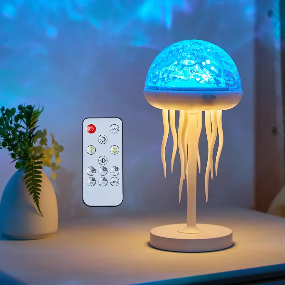 Quallen Lampe - Jellyfish, Ocean, Nordlicht, Wasserwellen, Nachtlicht, Sternenhimmel, Galaxy Projektor, 7 Farben, Fernbedienung, Wiederaufladbar