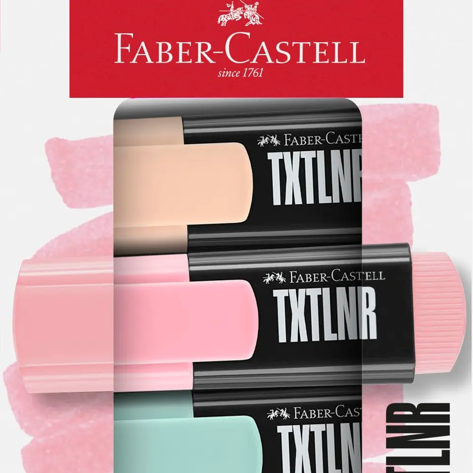 Faber-Castell 154214 Textmarker Pastellfarben, 4 Stück