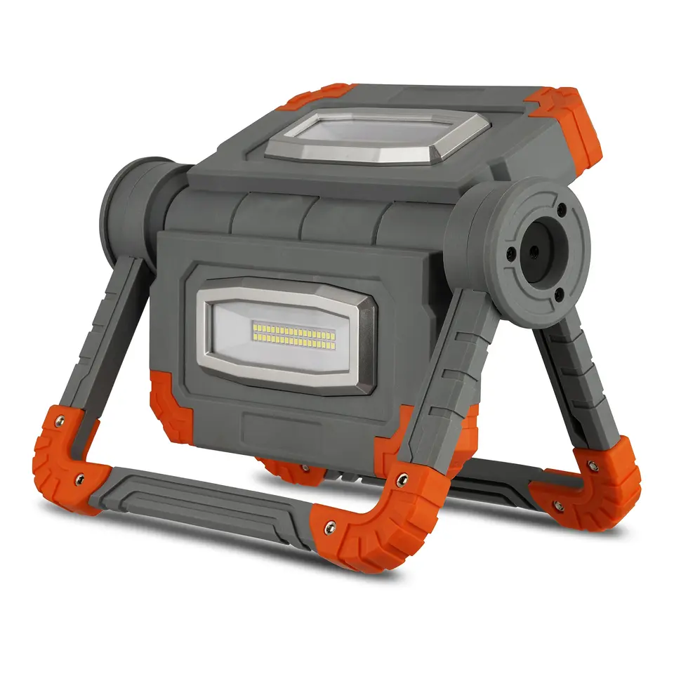 REV 2620011710 FLEX POWER LED-Arbeitsleuchte mit Akku, 2x10W, 2x900lm, IP20, grau-orange