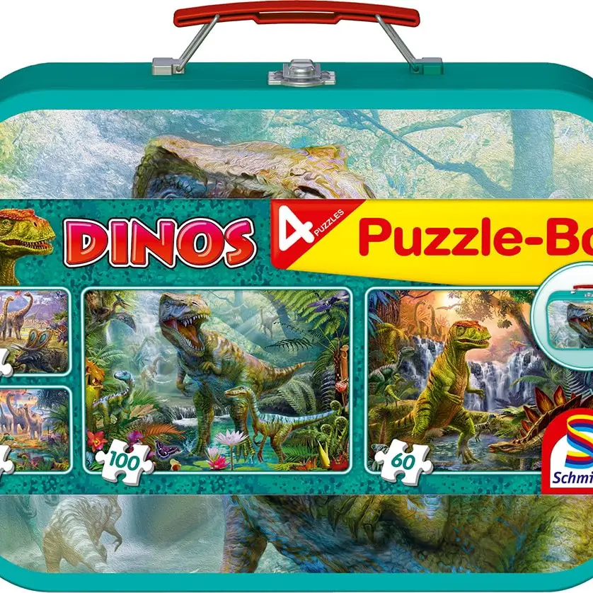 Schmidt Dinosaurs Puzzle-Box (2x60 & 2x100 Stück), Multicolor