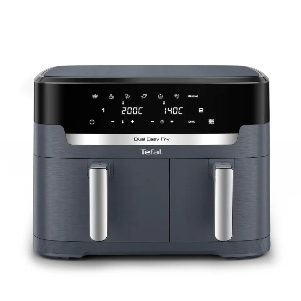 Tefal Dual Easy Fry XXL Heißluftfritteuse 11 L, Doppelkammer, 7 Programme, digitales Display, fettarm & energiesparend