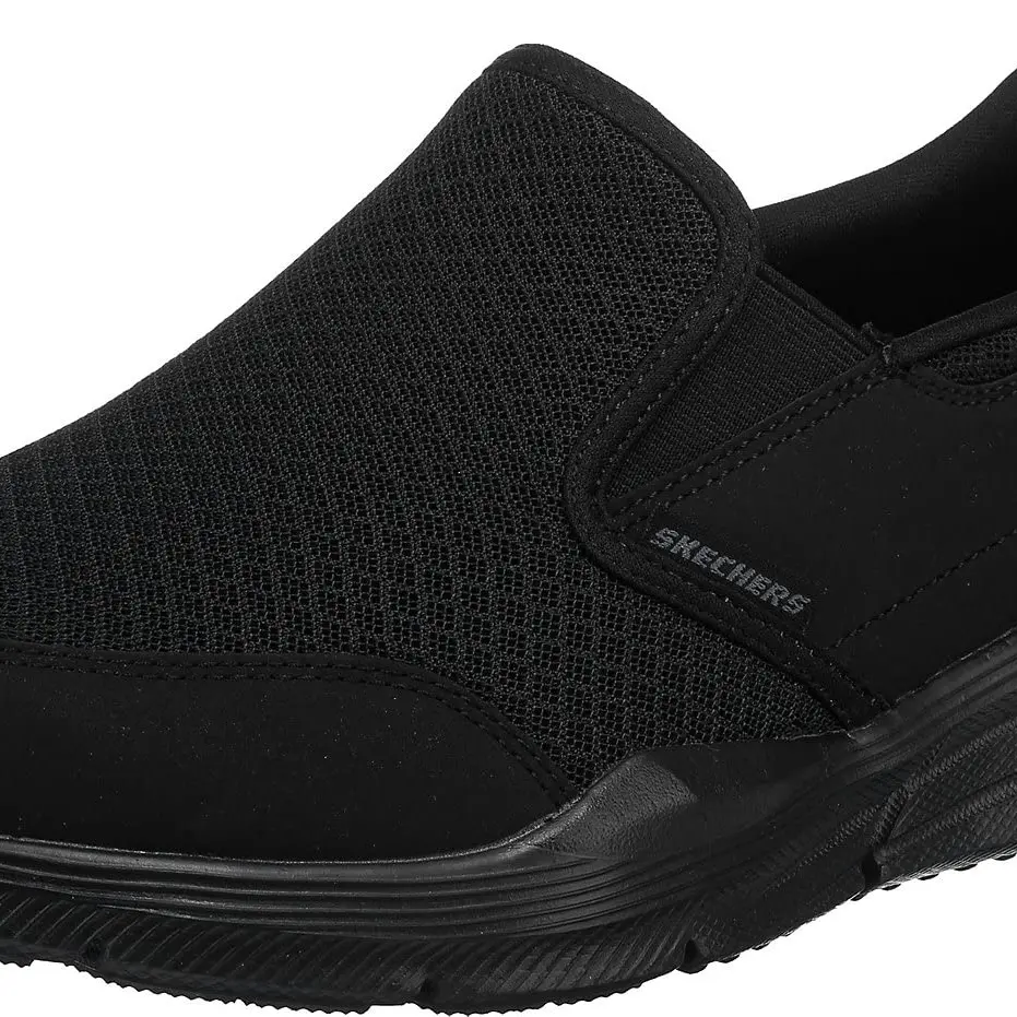 Skechers Herren Equalizer 4.0 Mid-Top Trainers, Schwarz Mesh mit Schwarz Trim, Größe 39 EU