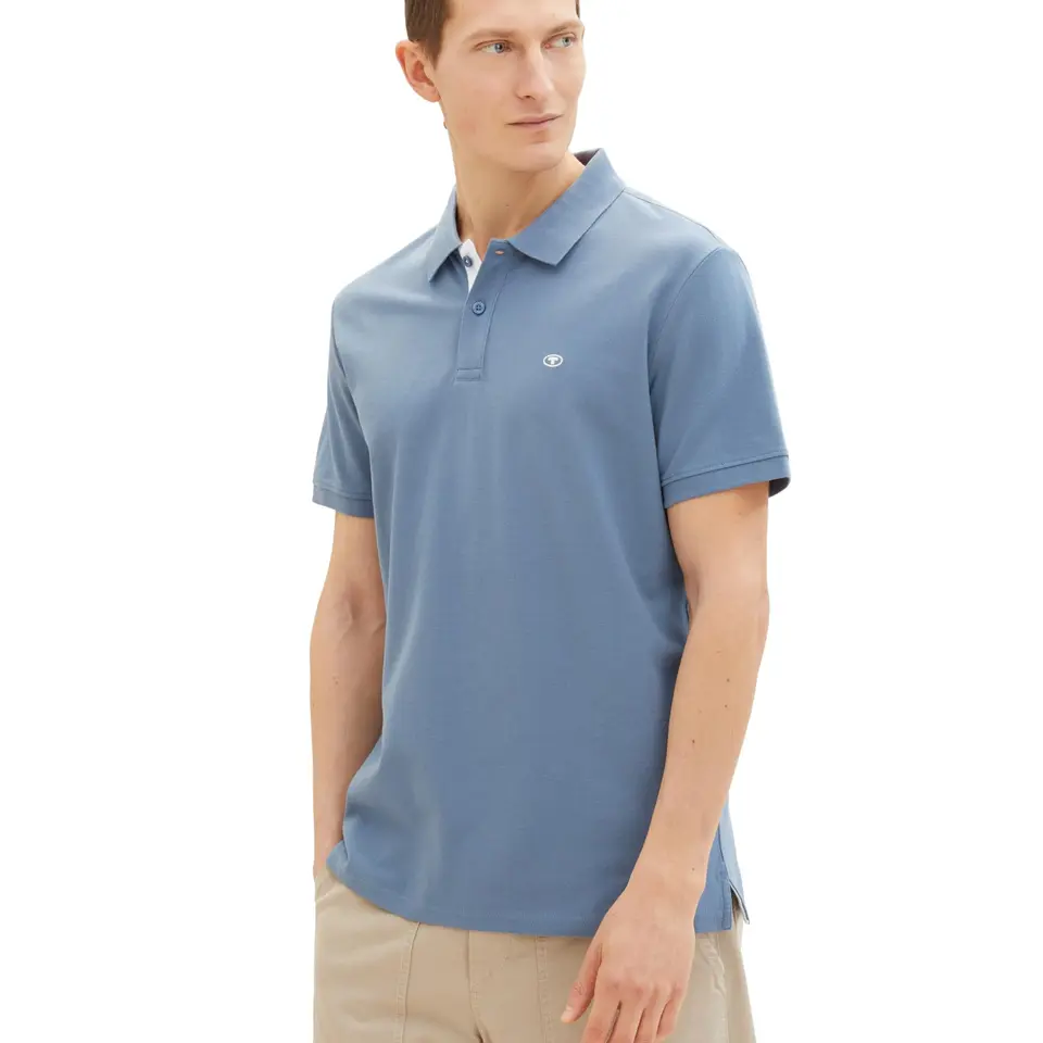 TOM TAILOR Herren Basic Piqué Poloshirt, Gravel Grey, M