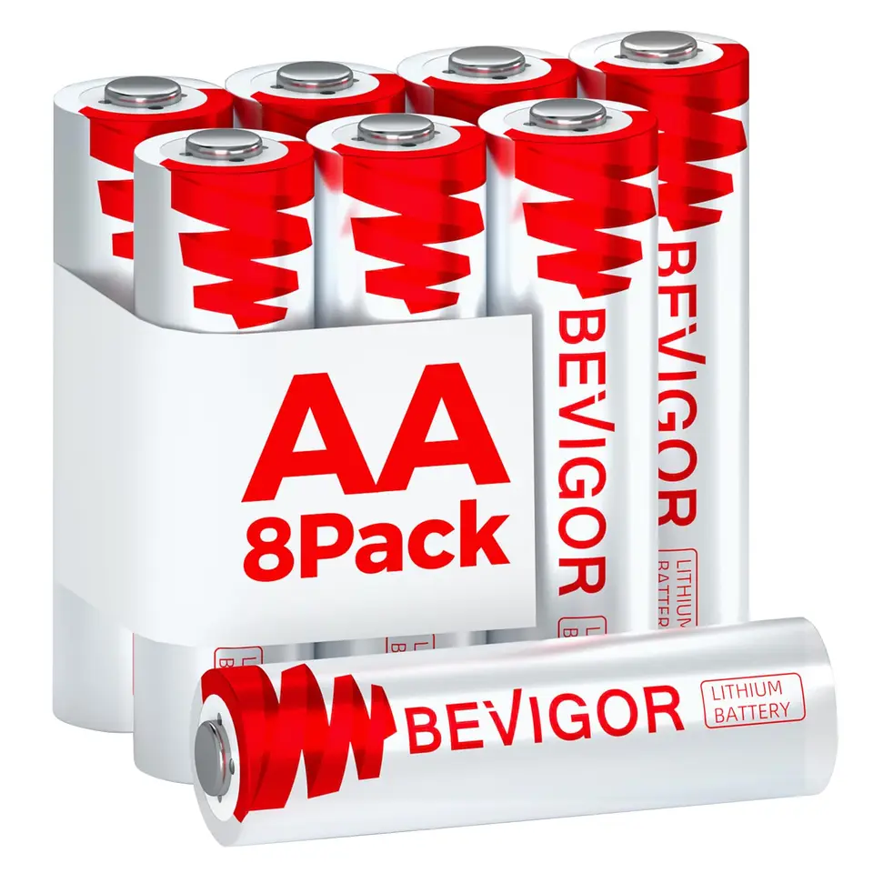 BEVIGOR AA-Lithium-Batterien 8 Stück, 1,5V, Hochleistungs, Nicht wiederaufladbar, für Haushaltsgeräte & Sicherheitsausrüstung