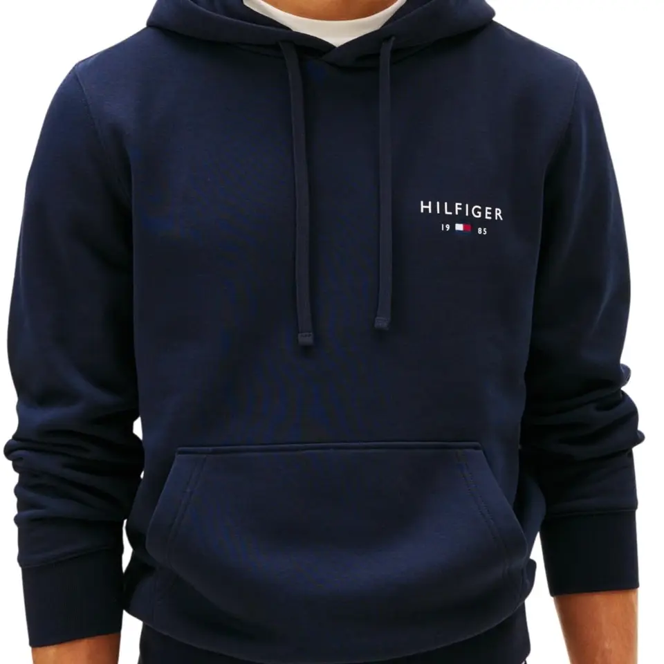 Tommy Hilfiger Herren Hoodie with Bauchtasche, Blau (Desert Sky), XL