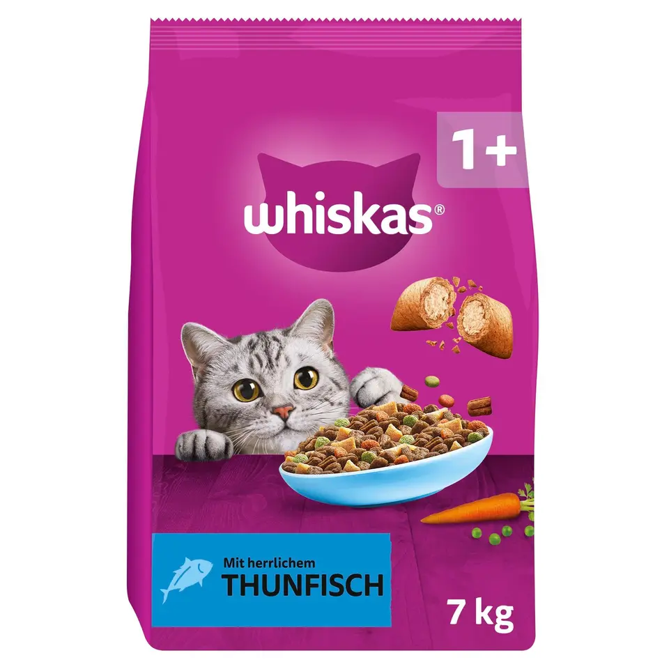 WHISKAS Trockenfutter für Katzen 7kg mit Thunfisch