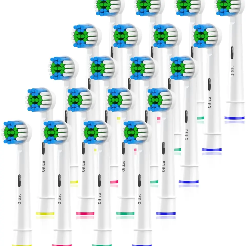 Qitizu Aufsteckbürsten für Braun Oral B, 20er Pack, geeignet für Pro, Smart, Vitality, Genius, weiße Bürsten