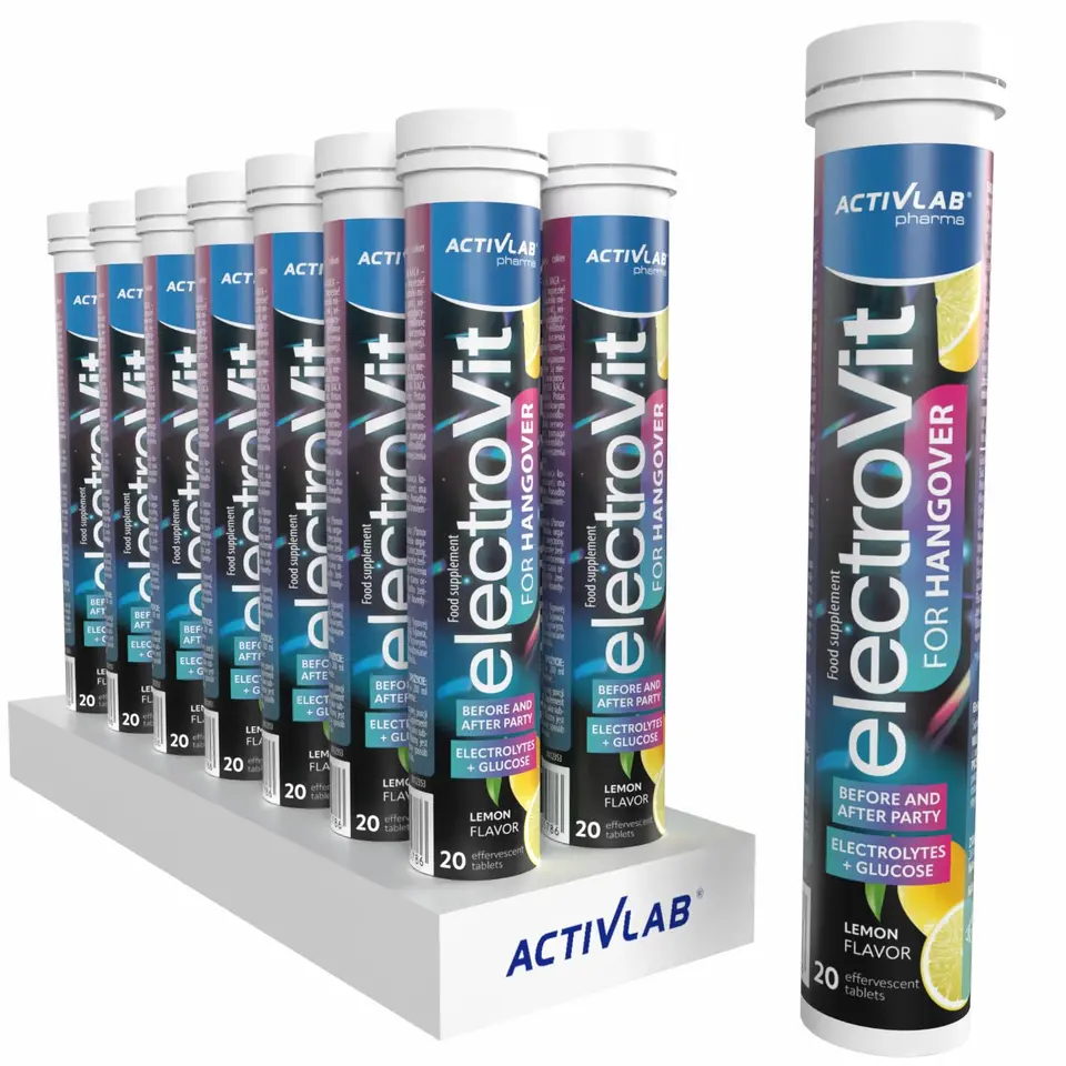 Activlab Elektrolyte Brausetabletten - Post-Party, Zitrone, 14 x 20 Tabletten