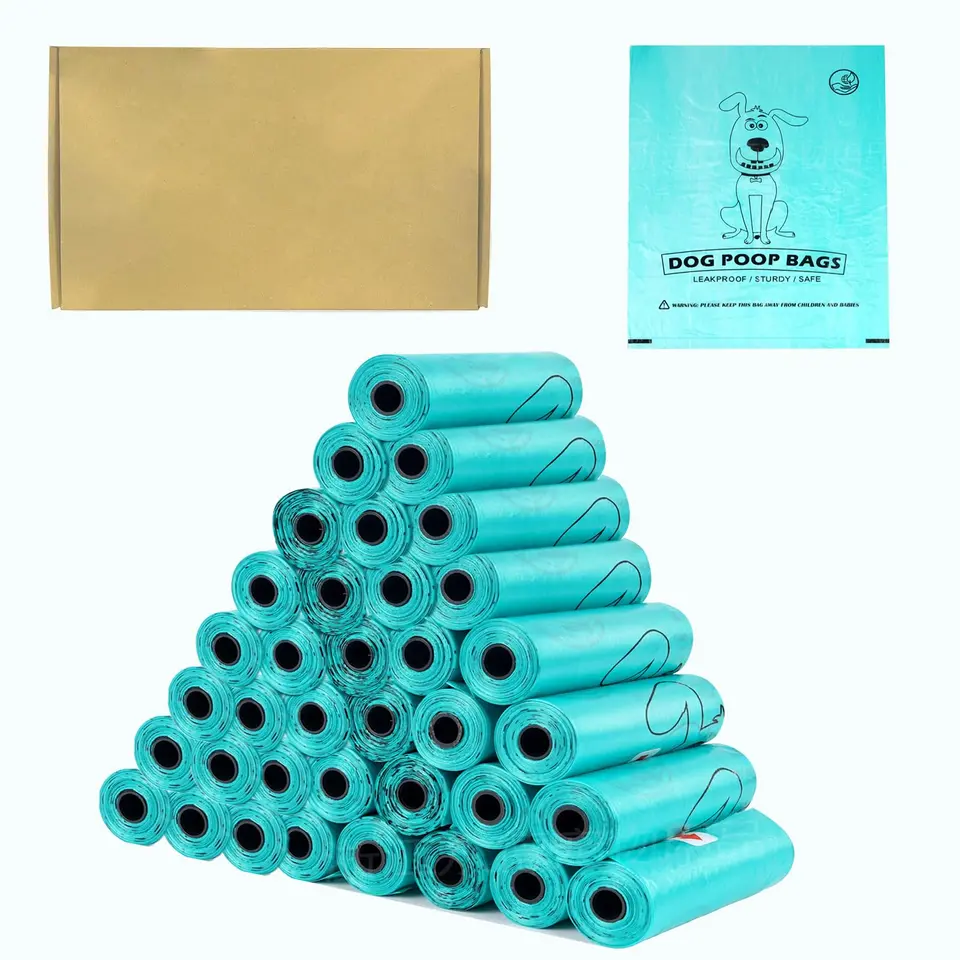570 Pcs Hundekotbeutel (38 Rollen), Kotbeutel für Hunde + Spender, Tragbar, Leicht zu Zerreißen, Wasserdicht, Hundebeutel Kot