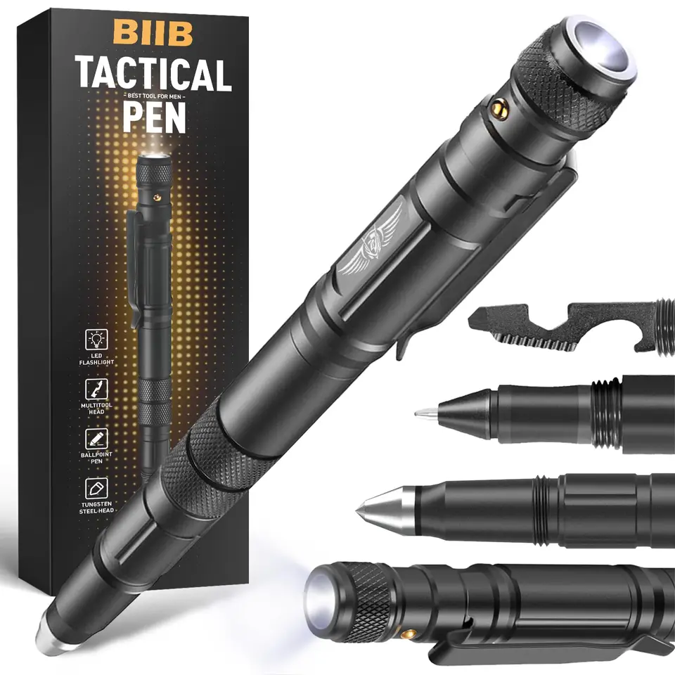 BIIB Geschenke für Männer – Multitool Pen mit LED für Feuerwehr