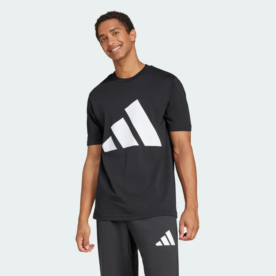 adidas Herren Essentials Big Logo Shirt, Schwarz/Weiß, Größe M