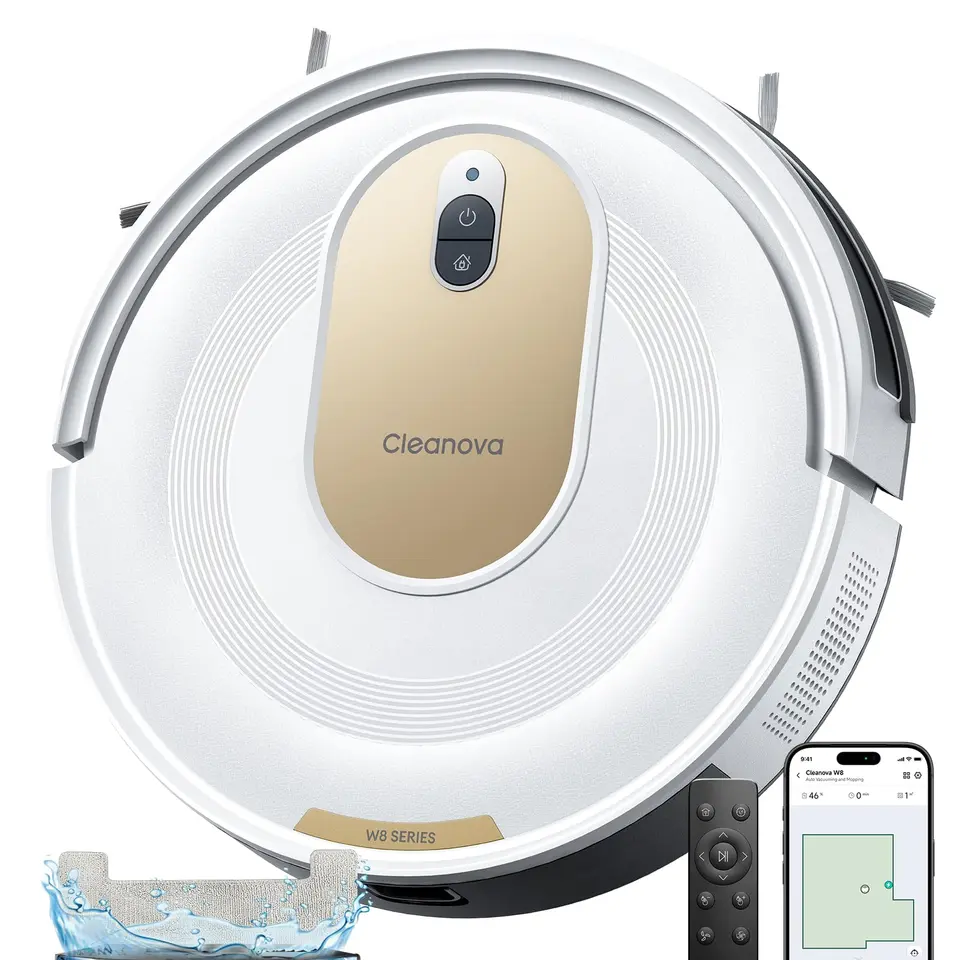 Vexilar Saugroboter mit Wischfunktion, 2600Pa & 130 Min Laufzeit, Gyroskop, Anti-Tangle, App/Alexa/Siri, für Tierhaare & Hartböden