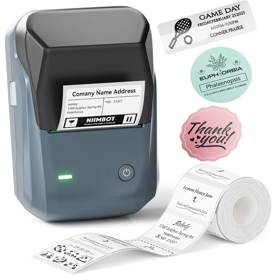 NIIMBOT Etikettendrucker, Bluetooth, 20-50 mm, für iOS & Android, ideal für Heim & Büro, Blau