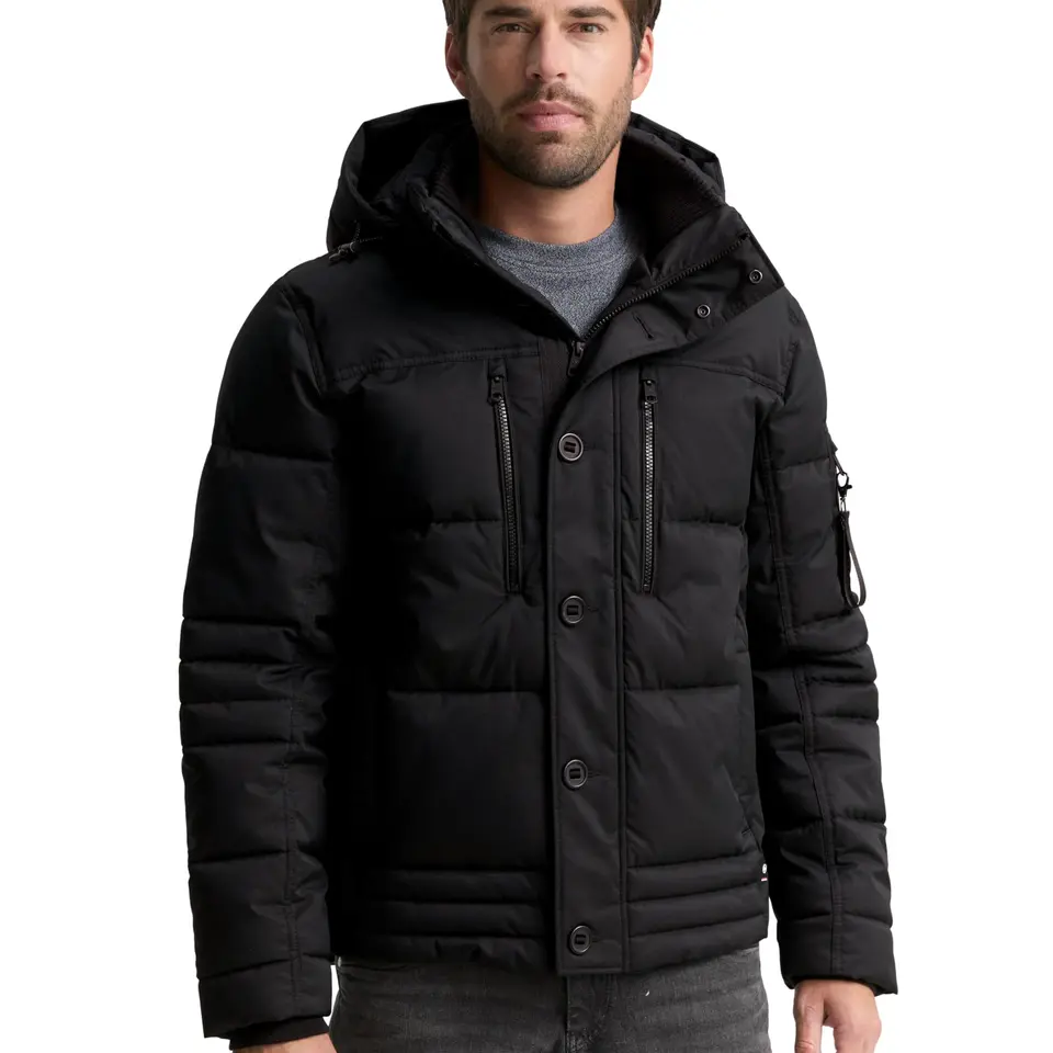 Tom Tailor Herren Pufferjacke mit abnehmbarer Kapuze