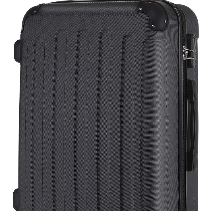 BEIBYE Hartschalen-Reisekoffer L 66 cm mit Doppelrollen, schwarz