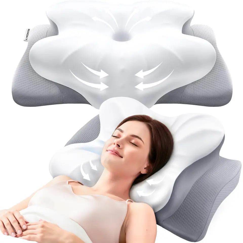 MOONYIN Nackenkissen Memory Foam, ergonomisch, für Seiten, Rücken & Bauch, hochwertiges Design