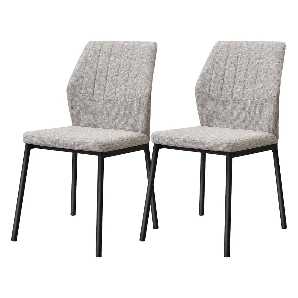 JoyyeSpace Esszimmerstühle Beige 2er Set, Polsterstuhl, Sitzfläche aus Polyester