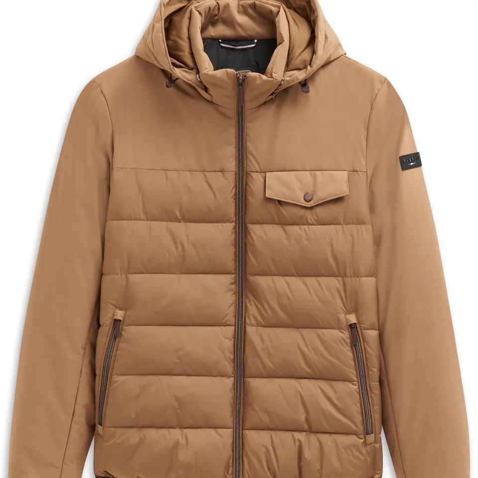bugatti Herren Jacke, Winter- und Herbstjacke mit Kapuze, wasserabweisend