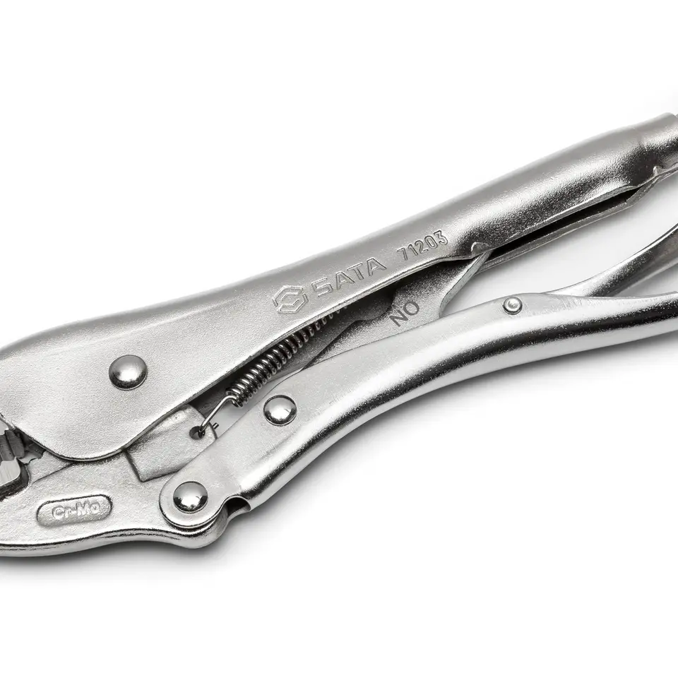 SATA Grippzange Feststellzange 225 mm mit geraden Backen &amp; Drahtschneider aus CR-Mo-Stahl
