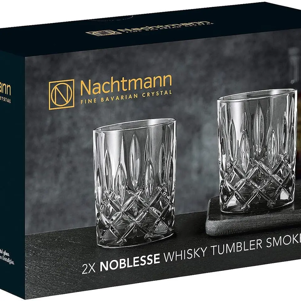 Nachtmann Noblesse Whisky Gläser Set 2-teilig, 295 ml, Smoke, spülmaschinenfest