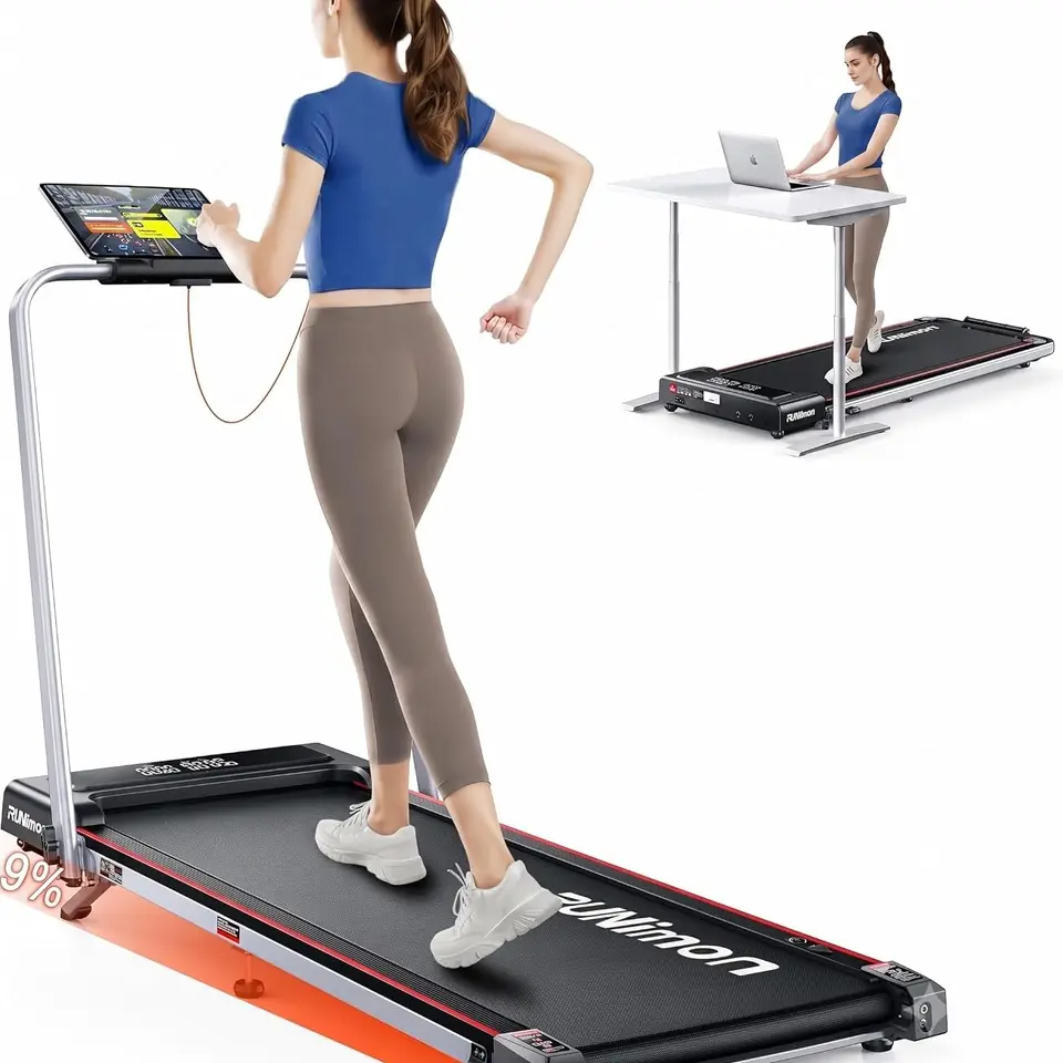 6-in-1 Laufband für Zuhause, klappbar, mit Neigung, 12 km/h, 2-LED-Anzeigen, für max. 120 kg, ohne Installation