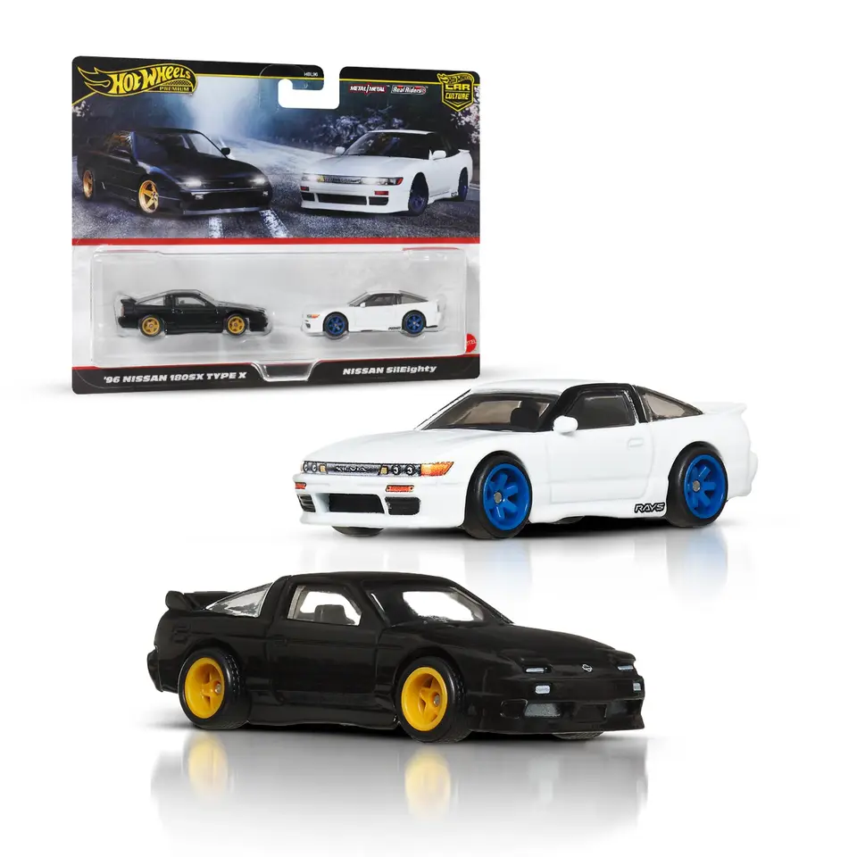 Hot Wheels 2er-Pack im Maßstab 1:64 mit Real Riders Reifen, Metallkarosserie, Sammlerspielzeug