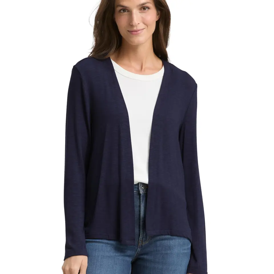 TOM TAILOR Damen Basic Sommer Cardigan, Sky Captain Blue, Größe M