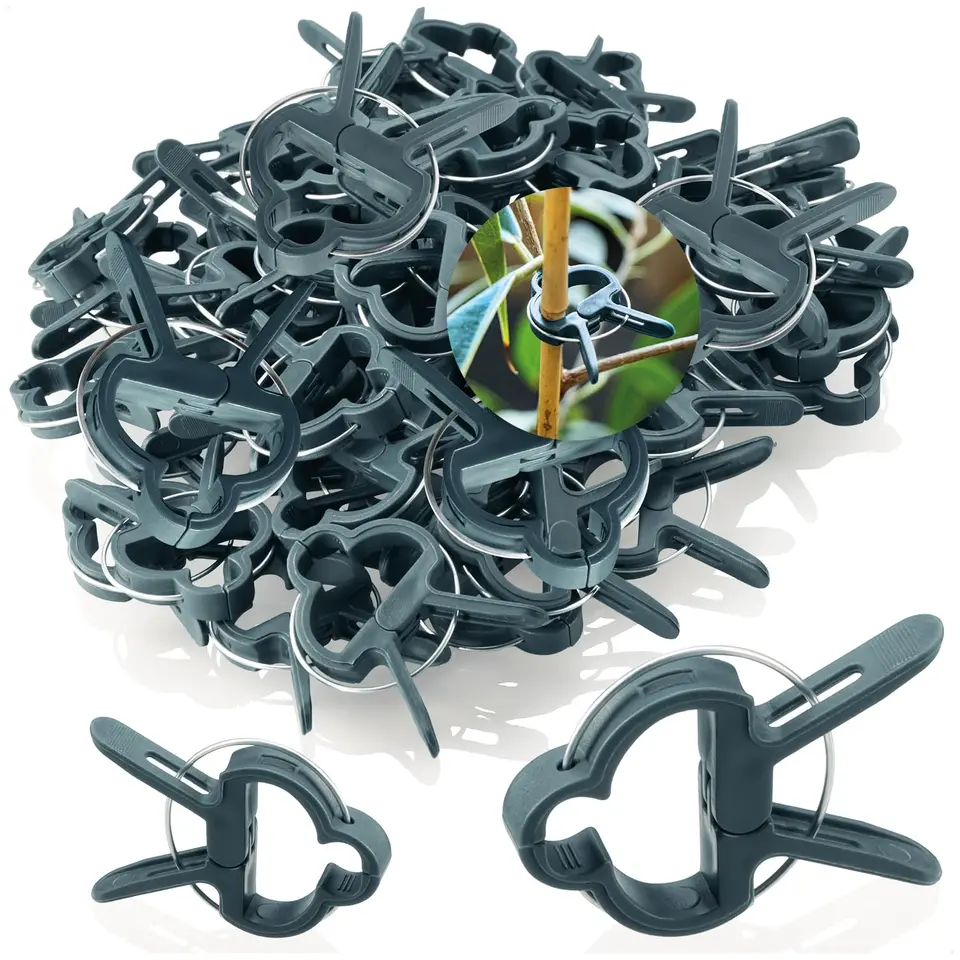 com-four® 60x Pflanzenklemmen - Rankhilfen zur Pflanzenstützung
