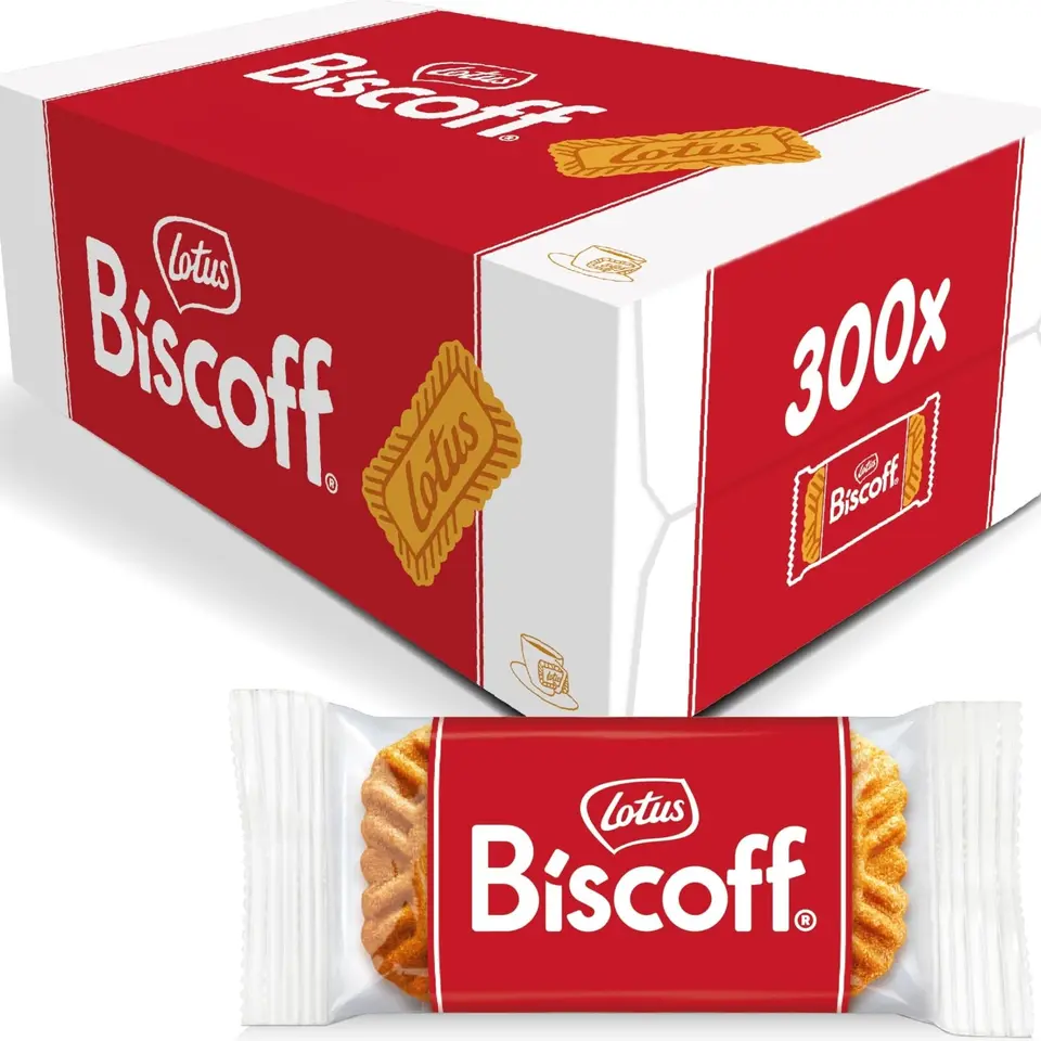 Lotus Biscoff Karamellisierte Kekse, 300 Stück, vegan, ohne Zusatzstoffe, 1,875 kg
