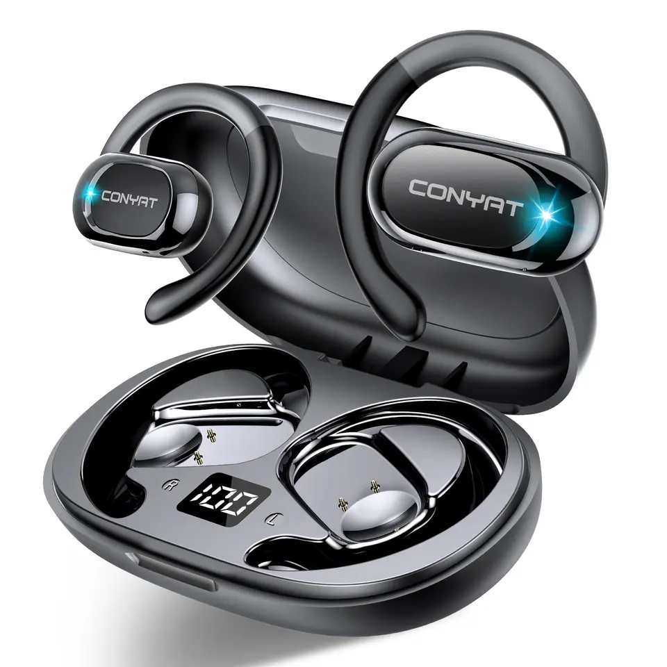 Conyat AI Kopfhörer Übersetzer, 164 Sprachen, 6 Modi, 3-in-1 Ohrhörer, 58H Akkulaufzeit, Open Ear, Mic, ideal für Lernen & Reisen