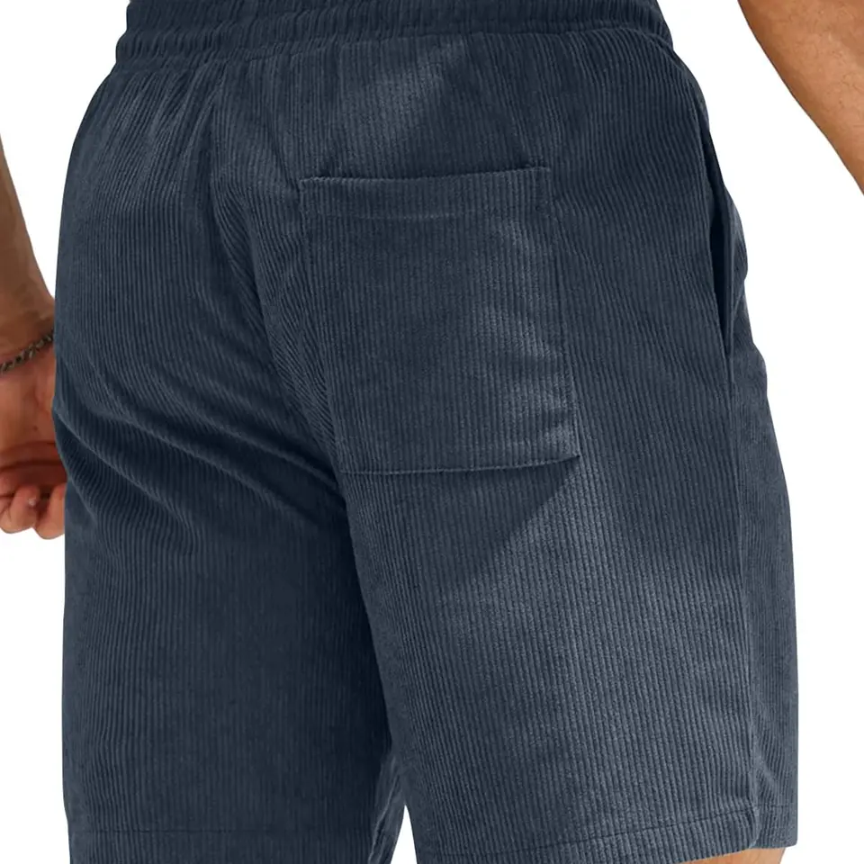 JMIERR Herren Corduroy Shorts mit 3 Taschen in Blau, Größe L
