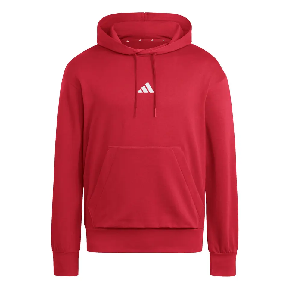 adidas Herren Essentials FEELCOZY Fleece Hoodie, Active Maroon/White, S