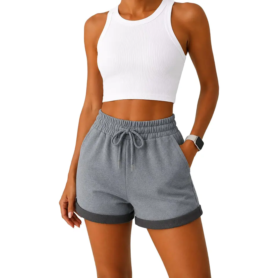 Smith & Solo Damen Shorts, Sommer Lauf- und Sporthose, Trainingsshorts, Anthrazit, M