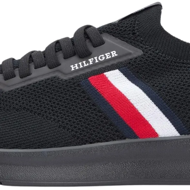 Tommy Hilfiger Herren Runner Sneaker, Low Top, leicht, schwarz, Größe 43