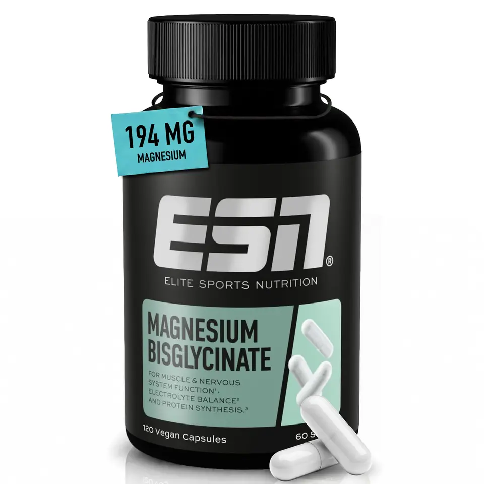 ESN Magnesiumbisglycinat Kapseln - 194 mg Magnesium pro Portion - vegan - 120 Kapseln