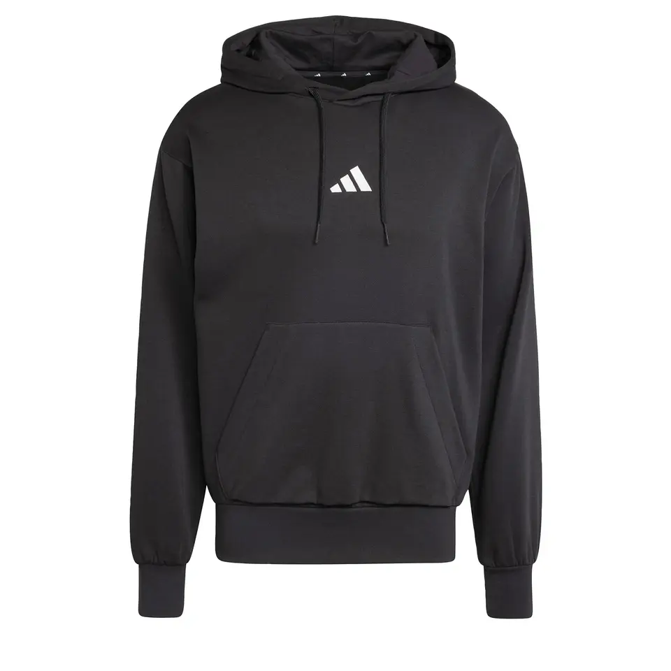 adidas Herren Essentials Feelcozy Fleece Hoodie Sweatshirt, Schwarz/Weiß, Größe M