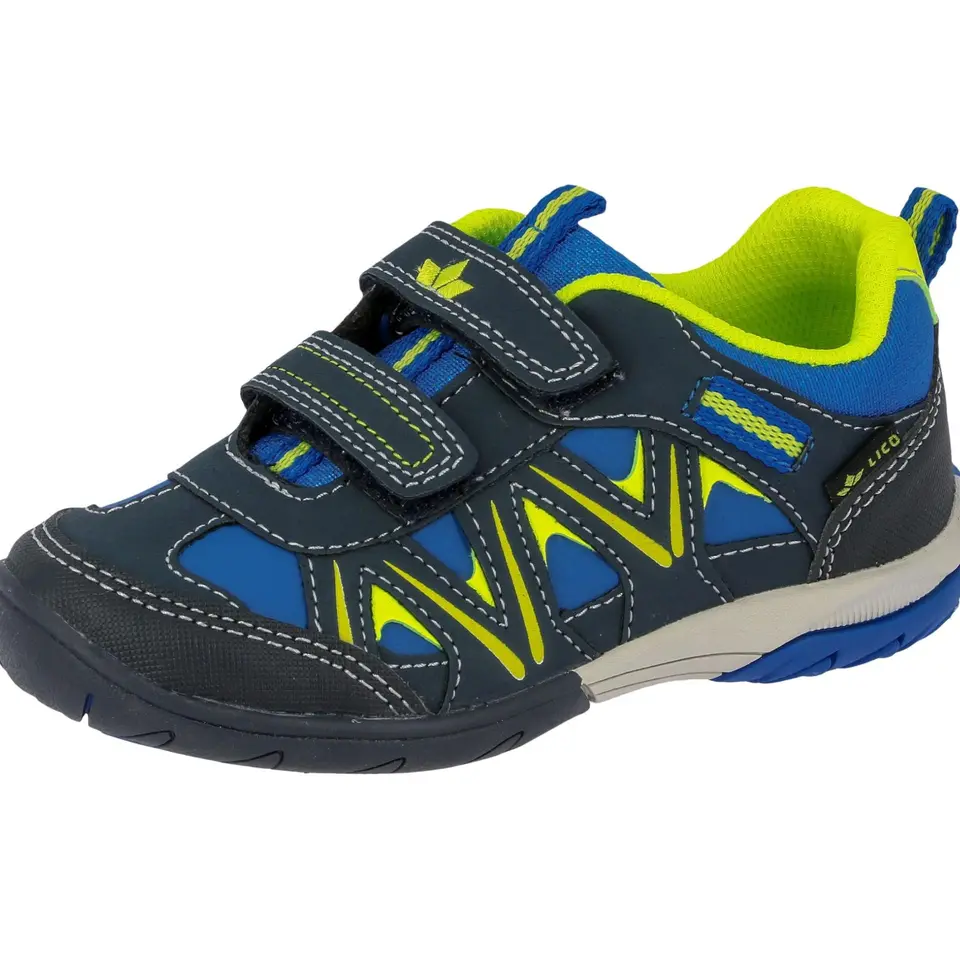 Lico Unisex Kinder Kolibri V H Sneaker, Blau Marine Lemon, 27 EU