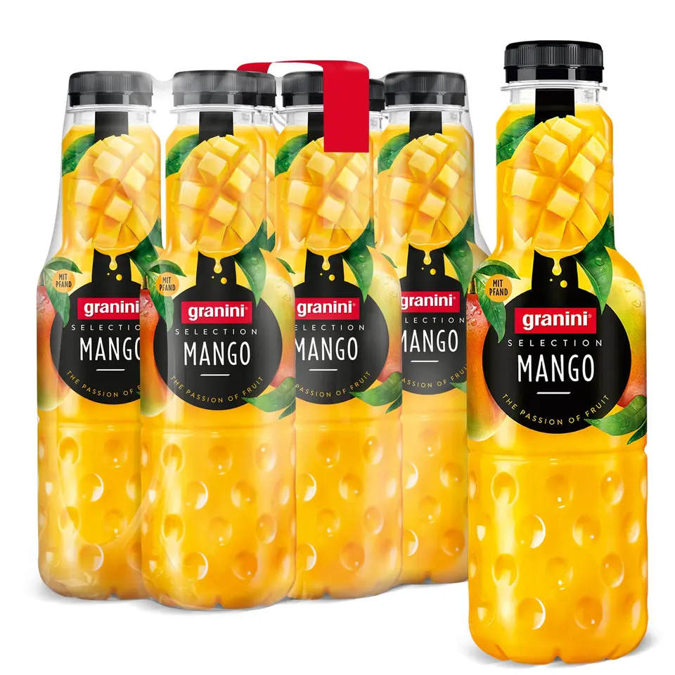 granini Selection Mango 6 x 0,75l - Mango Fruchtsaftgetränk, vegan, laktosefrei, zum Mixen, mit Pfand