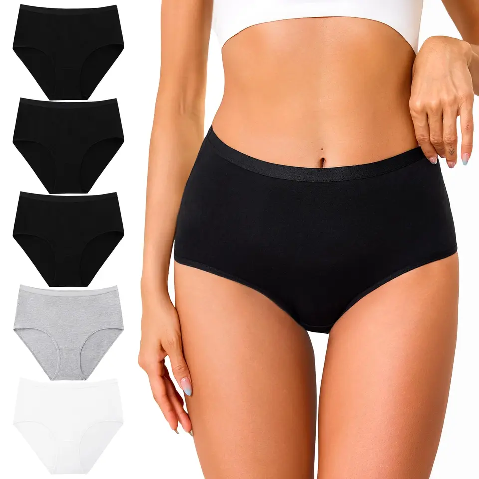 Ocexteur Damen Unterhosen Baumwolle Hipster 5er Pack