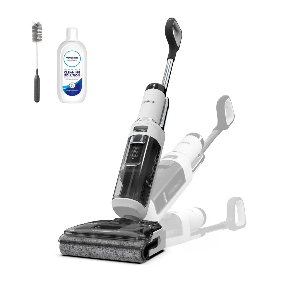 Tineco Floor One Stretch S6 Nass-/Trockensauger - 180°-Flachdesign, 13cm Liegehöhe, 85°C FlashDry Selbstreinigung, 40min Laufzeit für Hartböden & Werkstatt