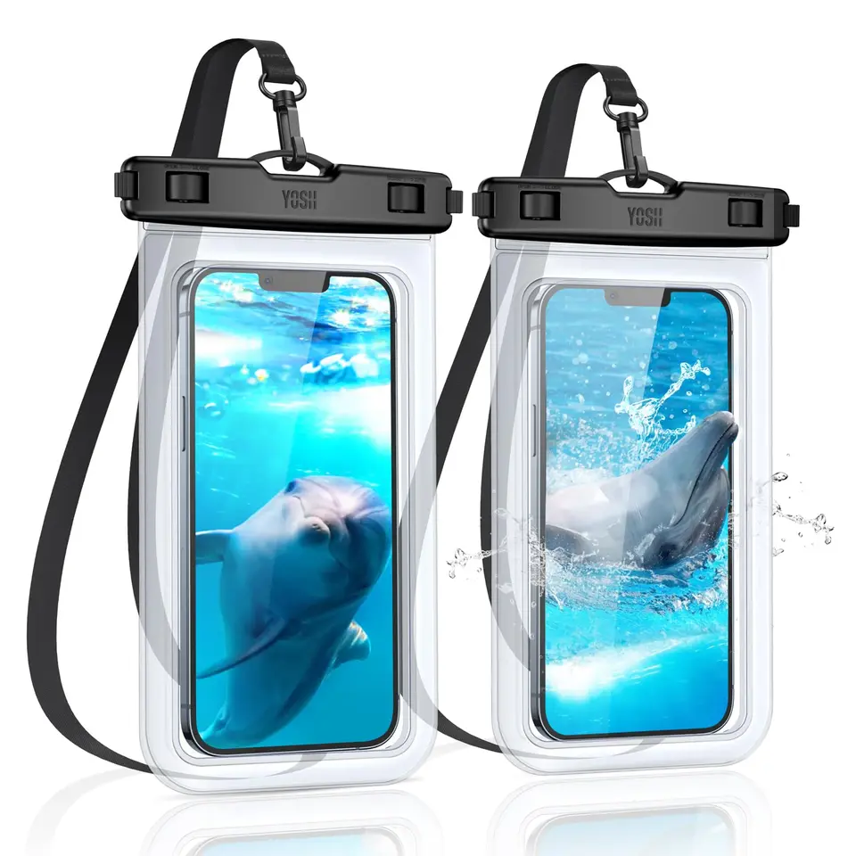 YOSH wasserdichte Handyhülle 2er-Pack für 7,0", IPX8 zertifiziert, transparent