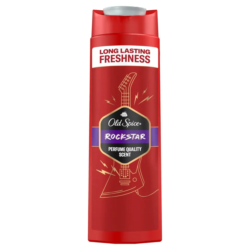 Old Spice Rockstar 3-in-1 Duschgel 400 ml für Haar, Gesicht & Körper – langanhaltende Frische & Parfumduft