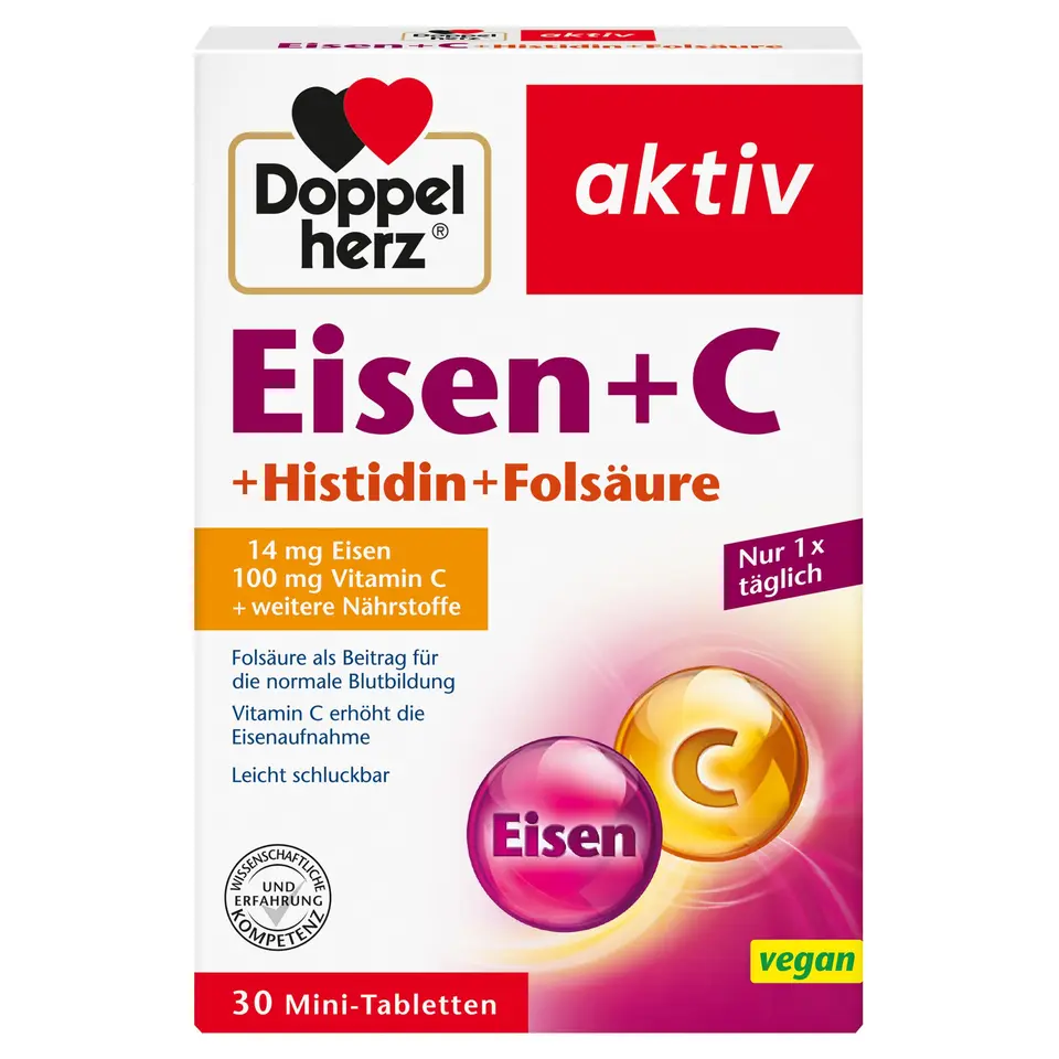 Doppelherz Eisen + C + Histidin + Folsäure