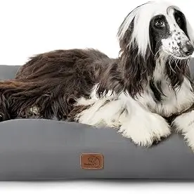 BEDSURE Hundekissen, waschbar, 120 x 90 cm, Wasserdicht, für große und mittelgroße Hunde, Outdoor Matratze, Dunkelgrau