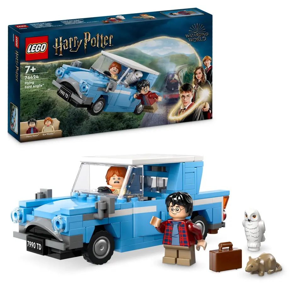 LEGO Harry Potter Fliegender Ford Anglia, Spielzeugauto für Kinder ab 7 Jahre, Geschenk für Fans, mit 2 Mini-Figuren, Set 76424