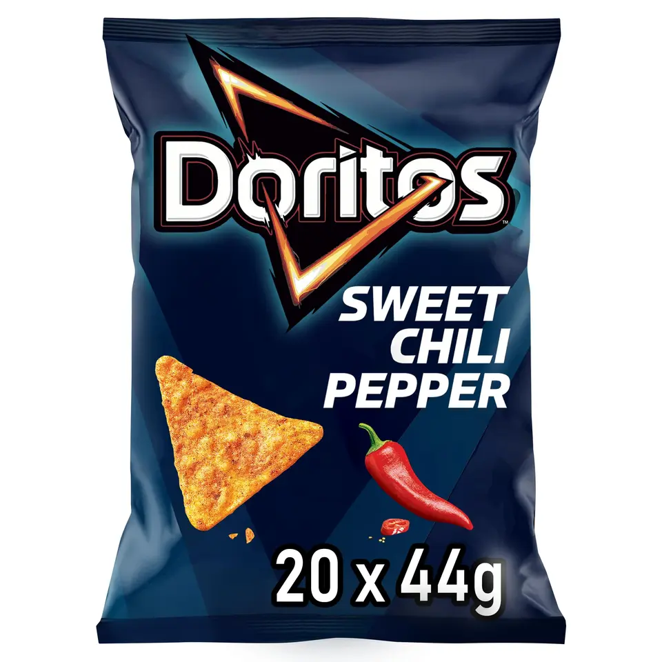 Doritos Sweet Chili Pepper - Tortilla Nachos mit süßem Chili-Geschmack, herzhafter Snack aus Mais (20 x 44g)